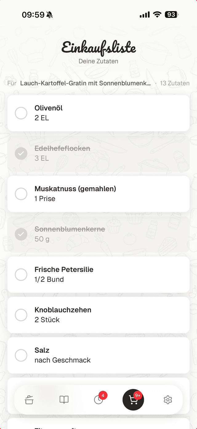 Deine Lieblingsrezepte immer dabei